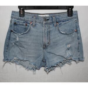 Abercrombie & Fitch The Mom Short Mid Rise Distressed Jean Shorts, Size 26/2